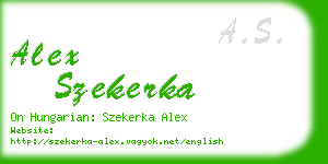 alex szekerka business card